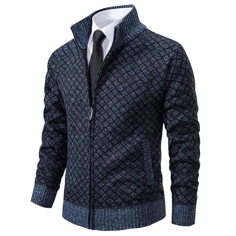 Éric™ | Cardigan zippé en maille diamantée