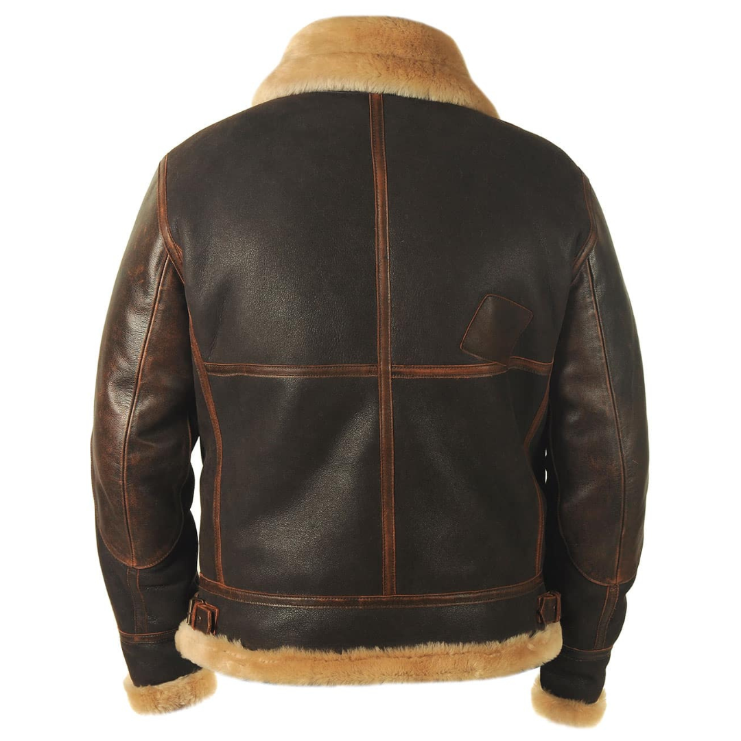 Gérard™ | Veste en cuir aviateur doublée de shearling