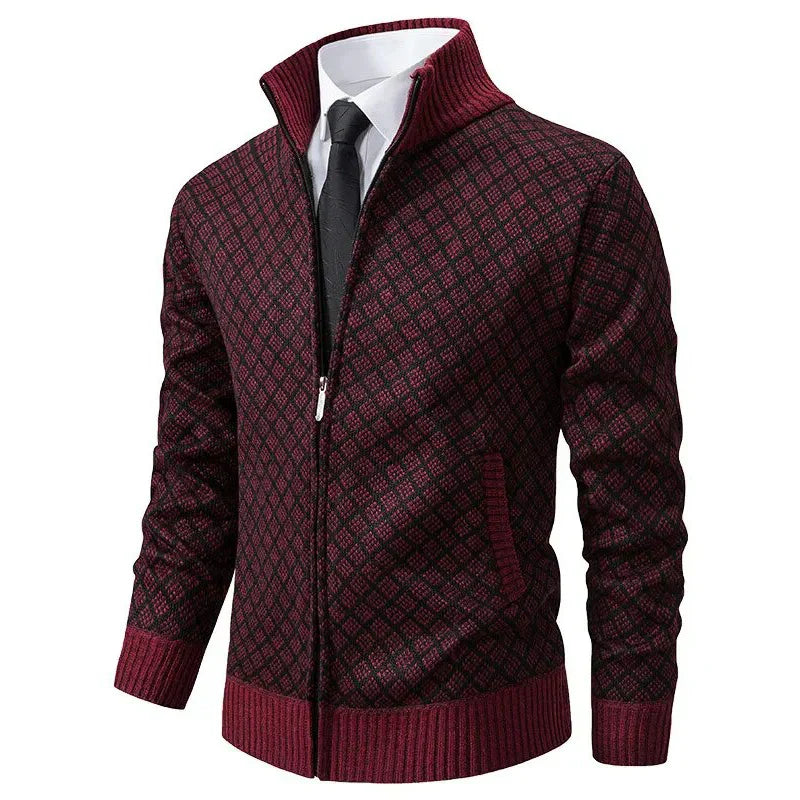 Éric™ | Cardigan zippé en maille diamantée