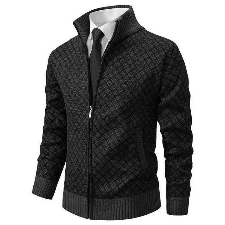 Éric™ | Cardigan zippé en maille diamantée