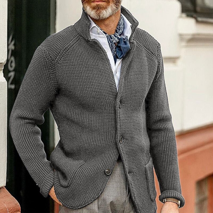 Bertrand™ - Cardigan boutonné en tricot côtelé