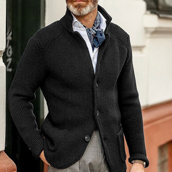 Bertrand™ - Cardigan boutonné en tricot côtelé