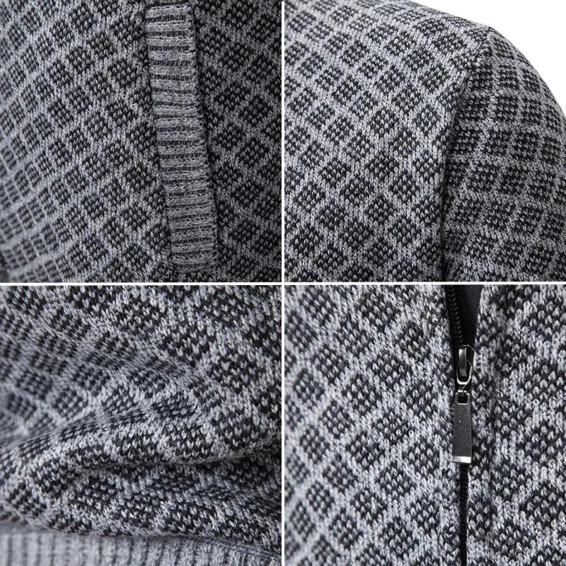 Éric™ | Cardigan zippé en maille diamantée