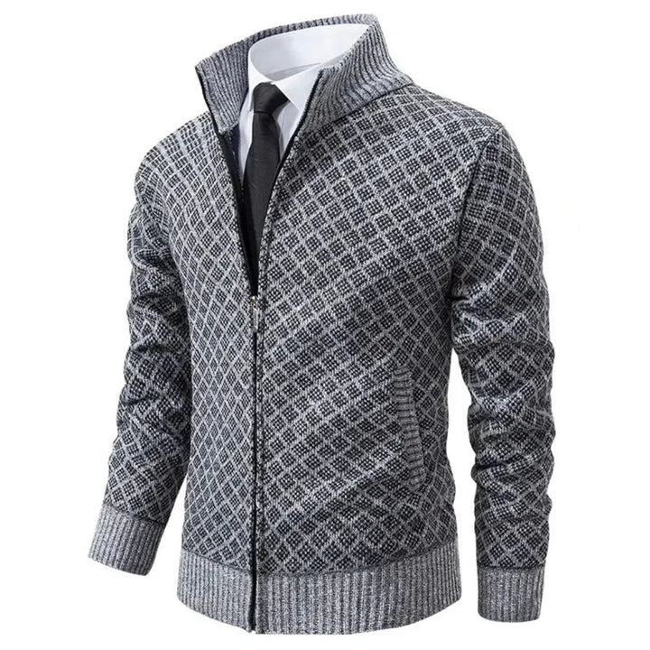 Éric™ | Cardigan zippé en maille diamantée