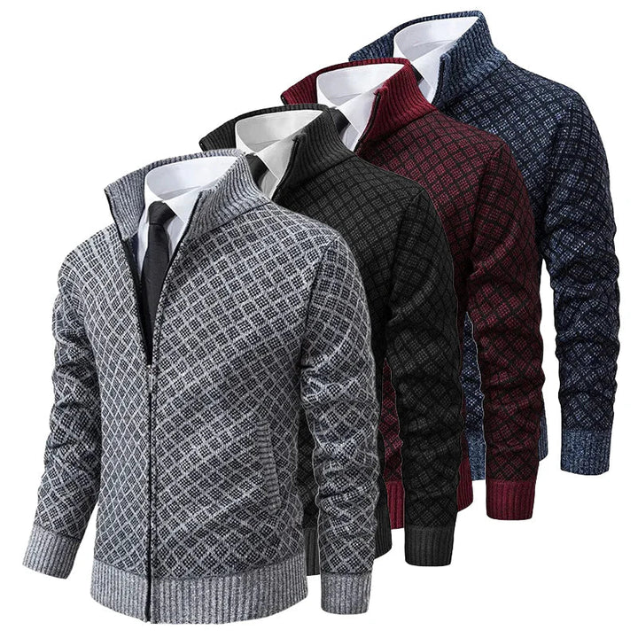 Éric™ | Cardigan zippé en maille diamantée